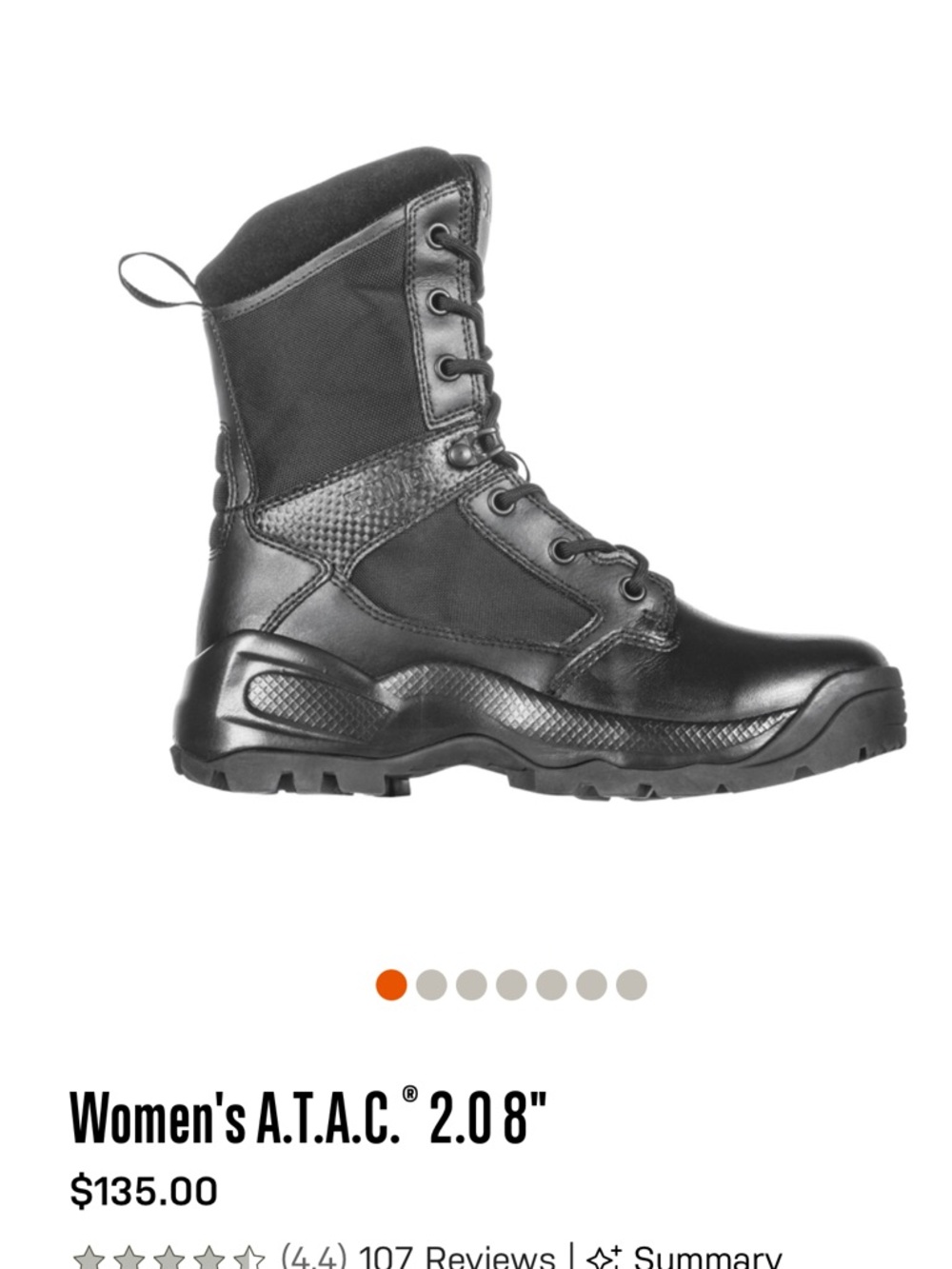5.11 Tactical WOMEN  A.T.A.C. 8" Side Zip Boot